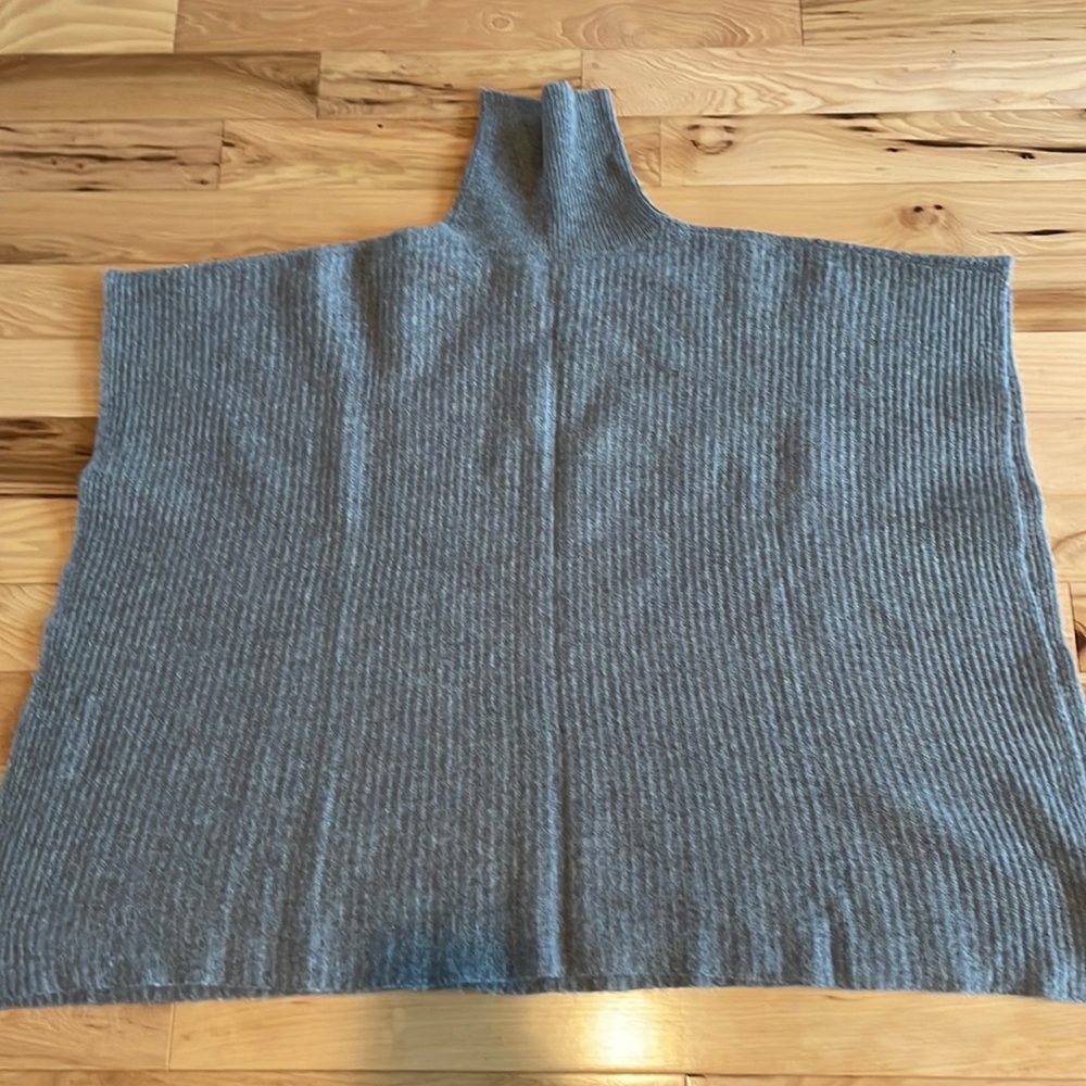 Halogen turtleneck cashmere poncho wearable blanket